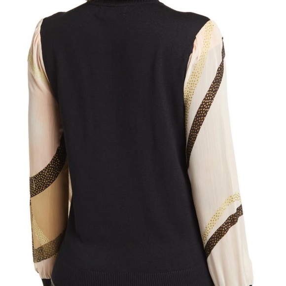 By Design Mock Neck Chiffon Sleeve Sweater - Picture 2 of 4